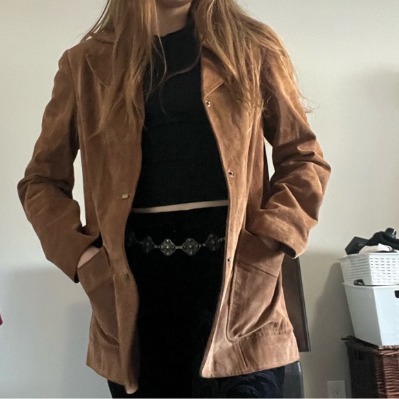 Simon Chang Brown Suede Blazer - Picture 3 of 14